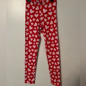 Old Navy Red Heart Print Kids Leggings